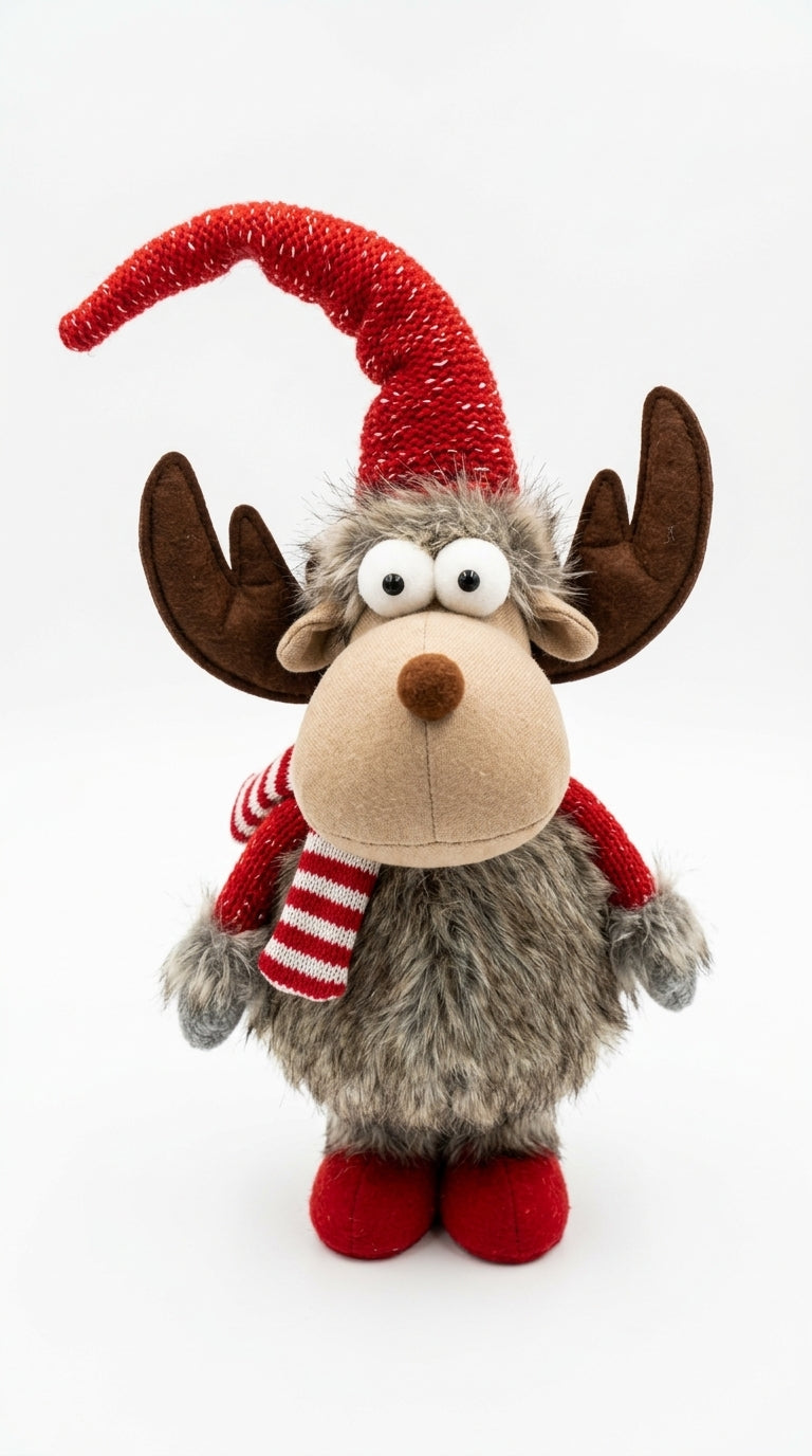 Plush Moose Christmas Figure
