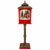 Red Christmas Snowing Street Lamp