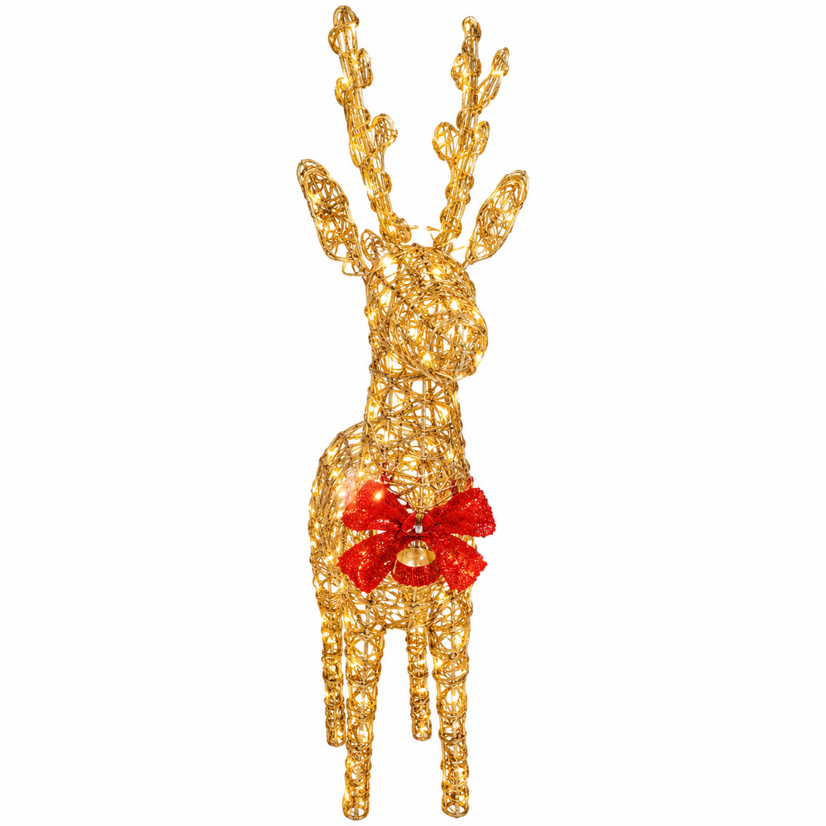 Gold Wire Christmas Reindeer Decoration