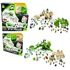 93-piece DIY Dinosaur Track Scene Assembly toy set.