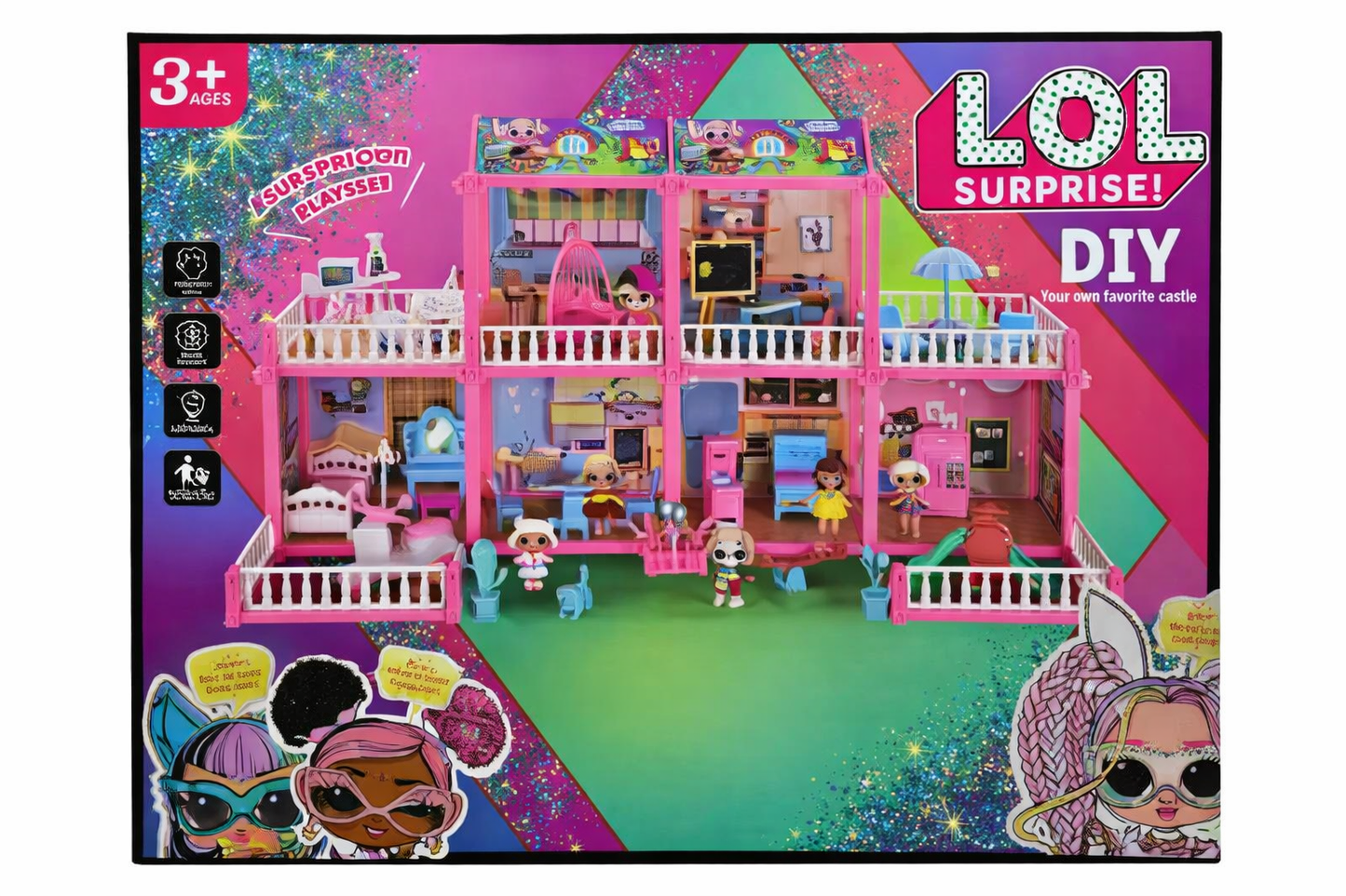 LOL Doll House Playset (155 Pieces).