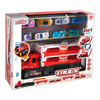 2-in-1 Alloy Car Transport Truck & Race Track Playset