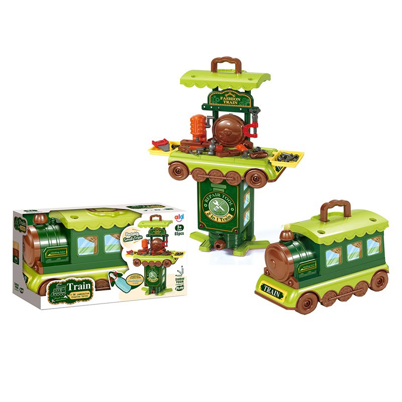 2-in-1 Portable Train Repair Tool Workbench Playset