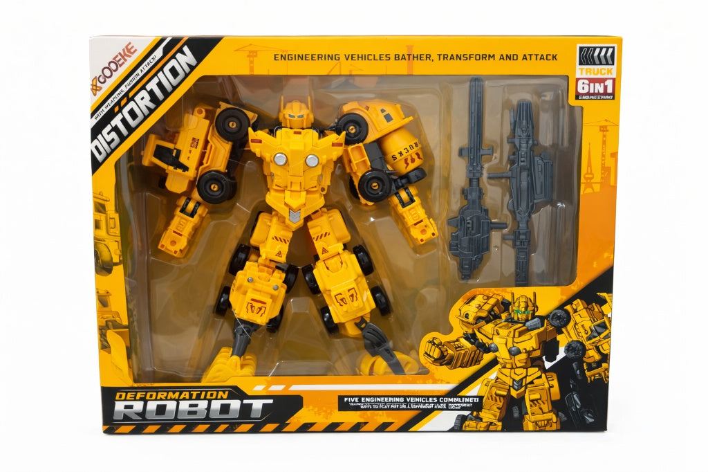 6-in-1 Engineering Transformable Robot Toy Set