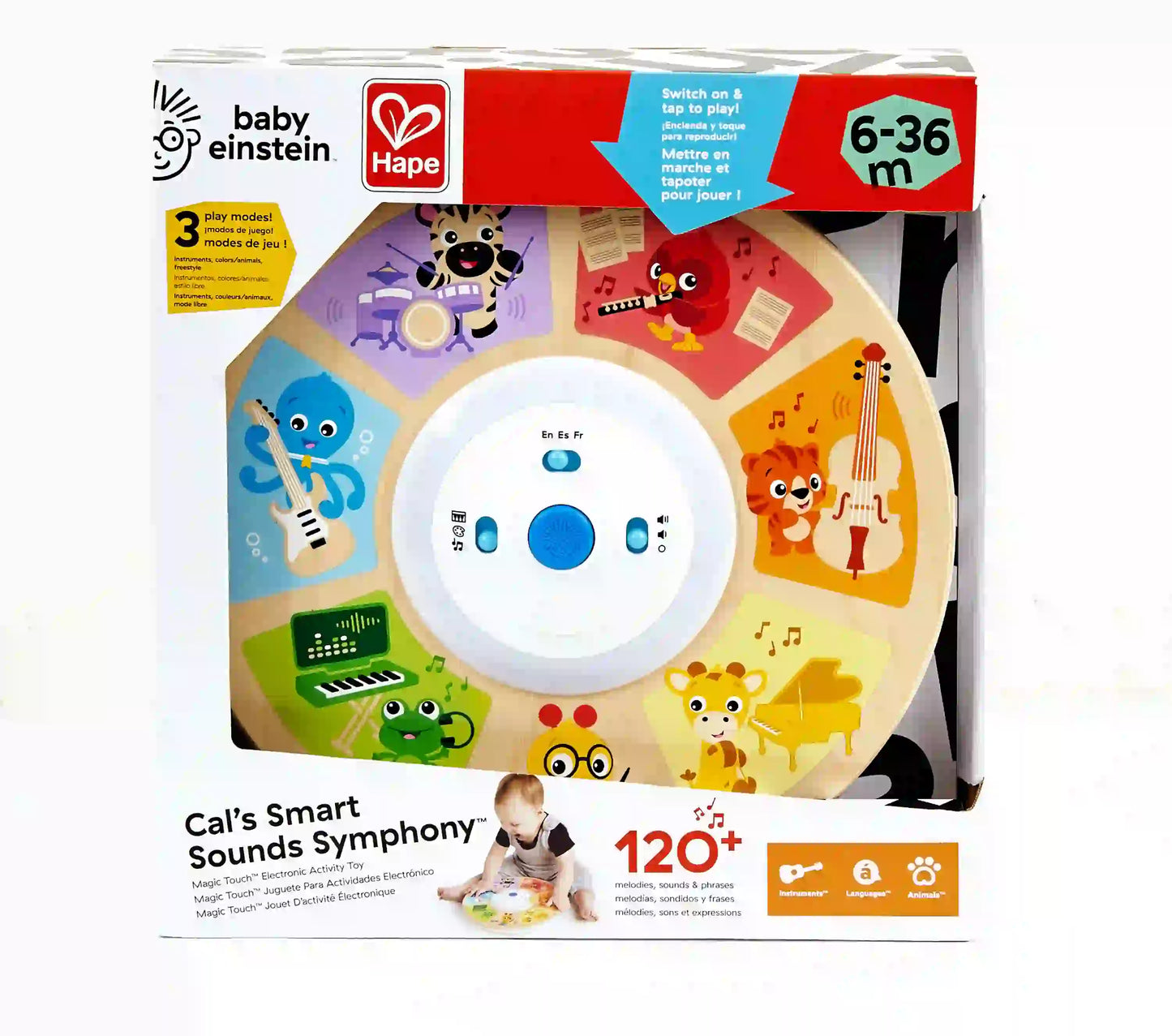 Hape Baby Einstein Cal's Smart Sounds Symphony — Magic Touch Wooden Electronic Activity Toy