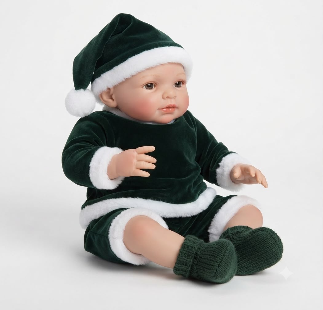 15 INCH NEWBORN DOLL WITH SCARF/GLOVES.