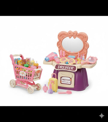 3-in-1 “Little Chef” / Dresser / Shopping Cart Playset