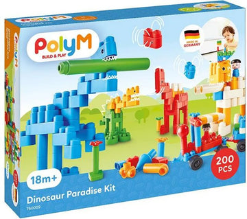 Hape PolyM Dinosaur Paradise Kit – Building Blocks Adventure
