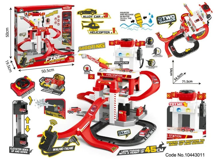 Fire Rescue Parking Lot Playset