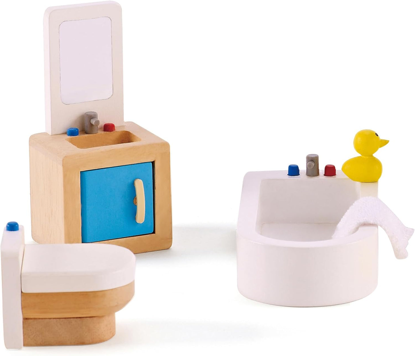 Hape Family Bathroom Wooden Dollhouse Furniture Set