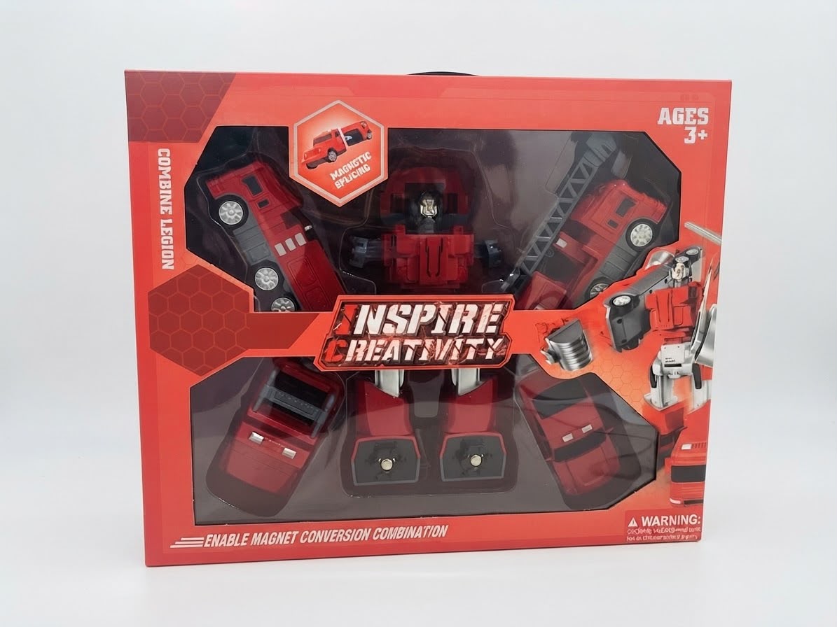 Inspire Creativity: 5-in-1 Magnetic Emergency Rescue Robot Toy Set