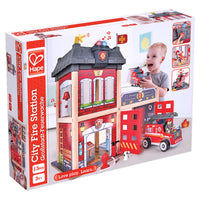 
              Hape City Fire Station Wooden Playset with Fire Engine & Helicopter
            