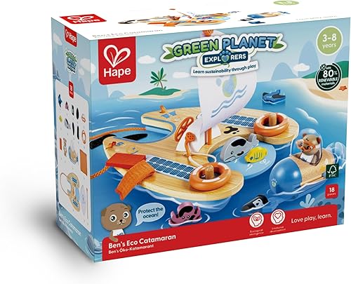 ⛵ Hape Ben’s Eco Catamaran – Sustainable Bath & Water Play Toy