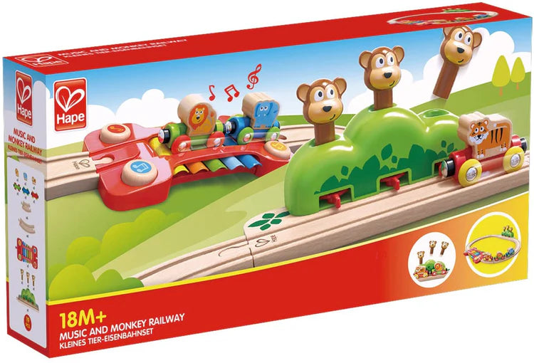 Hape Music and Monkeys Railway — Wooden Train Set