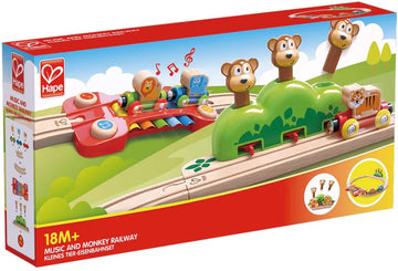 Hape Music and Monkeys Railway — Wooden Train Set