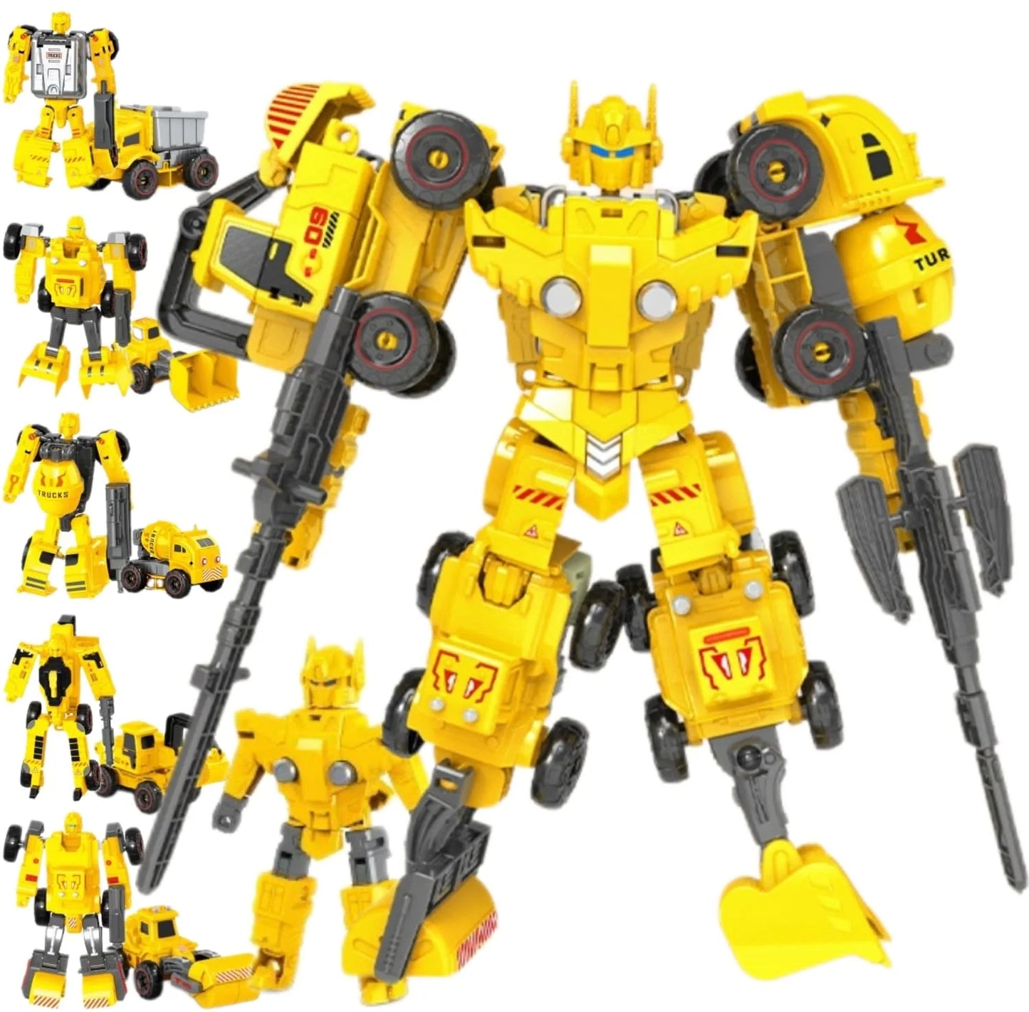 6-in-1 Engineering Transformable Robot Toy Set