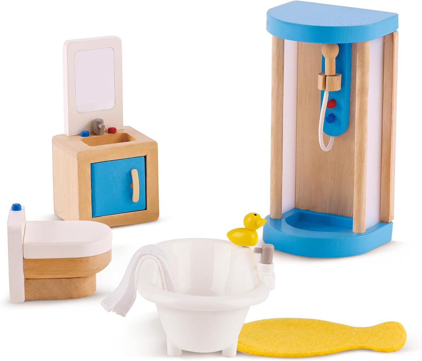 Hape Family Bathroom Wooden Dollhouse Furniture Set