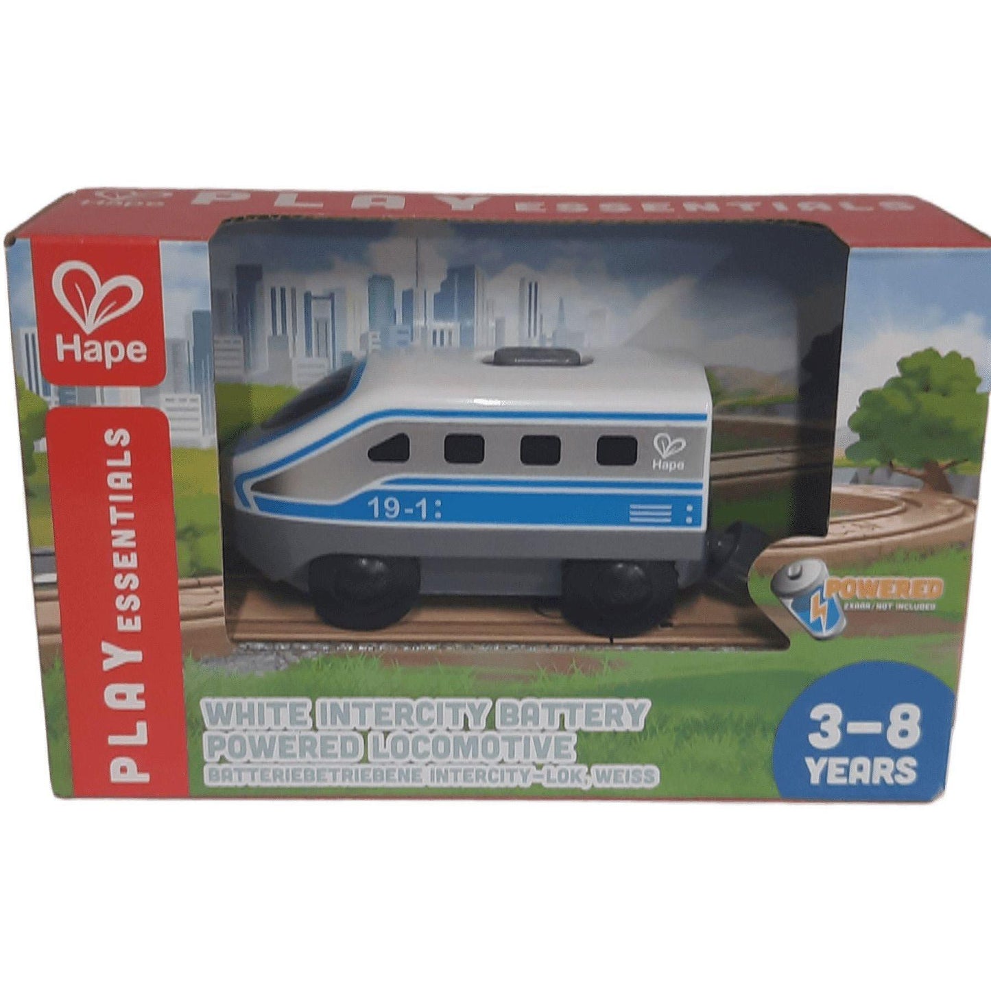 Hape White Intercity Battery Powered Locomotive toy train