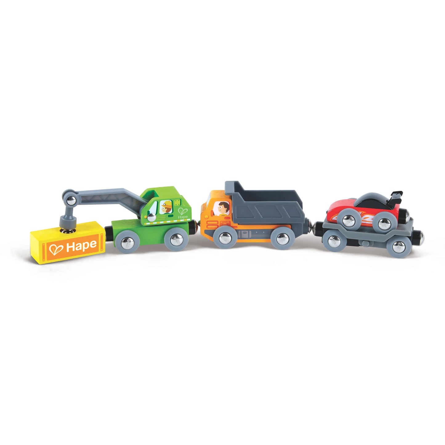 Hape Play Essentials Colourful Construction Vehicles Fleet