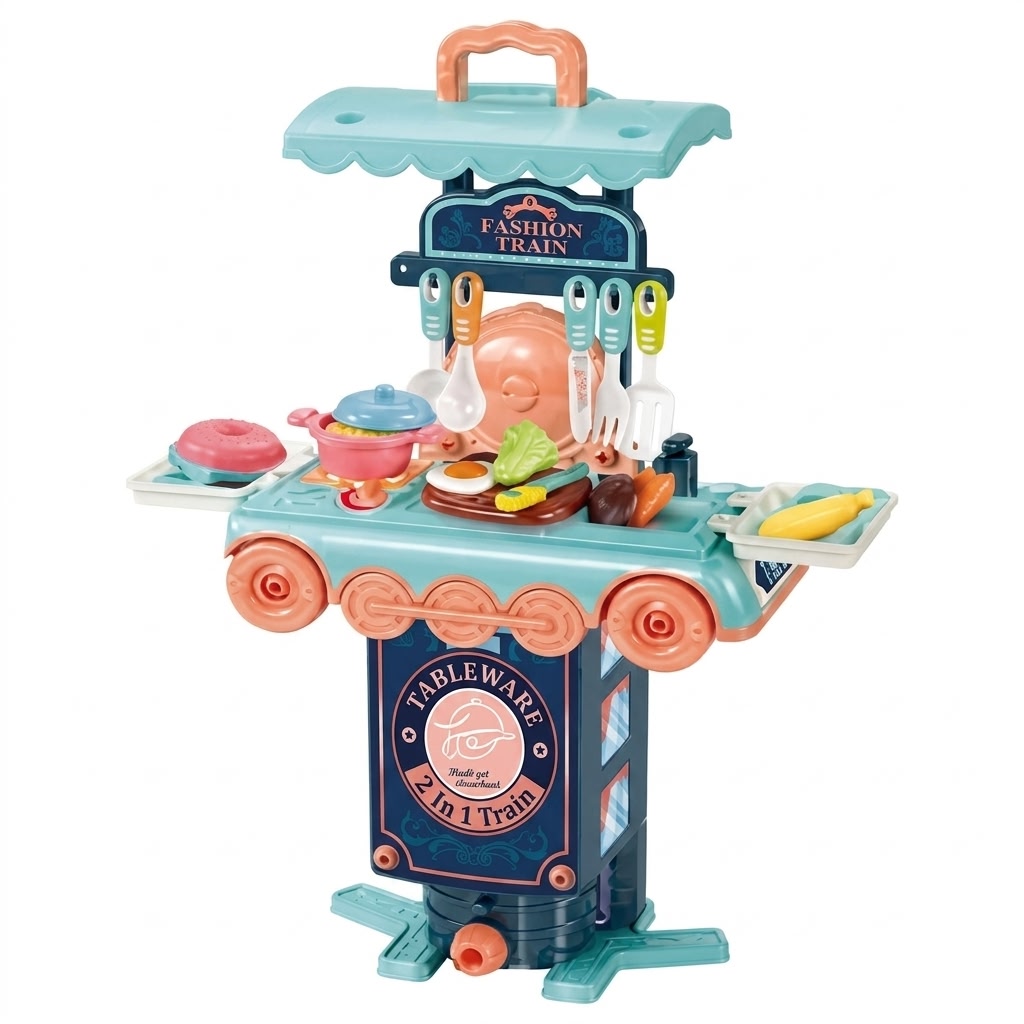 2-in-1 Train Kitchen Playset