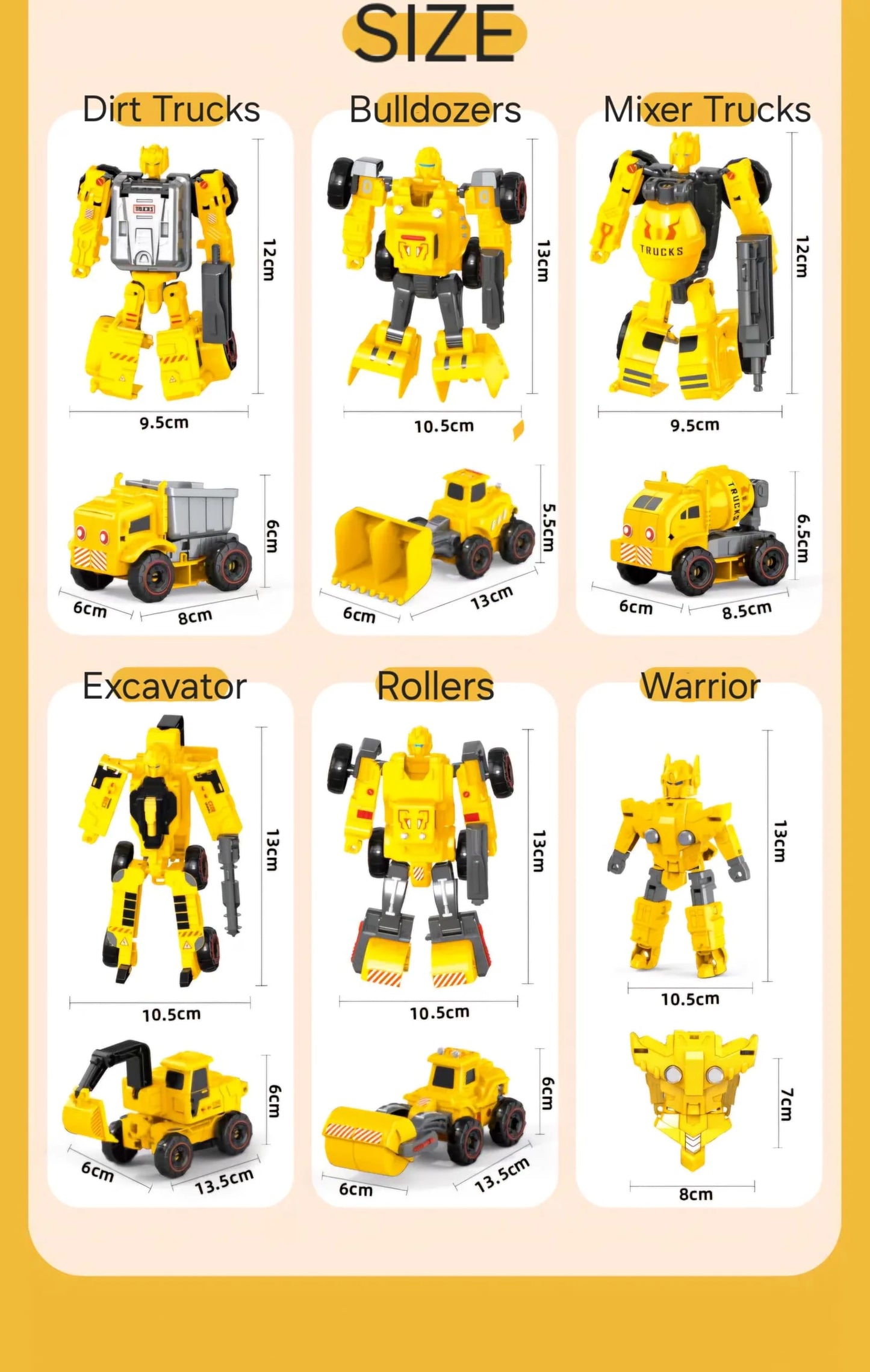 6-in-1 Engineering Transformable Robot Toy Set