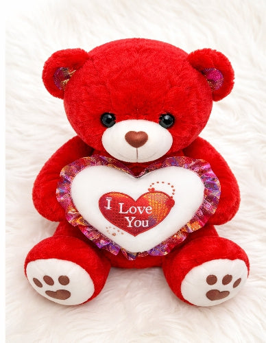 50CM Red Plush Teddy Bear – with White “I Love You” Heart