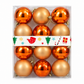 Orange and Bronze Christmas Tree Ball Ornaments – Assorted Set