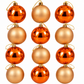 Orange and Bronze Christmas Tree Ball Ornaments – Assorted Set
