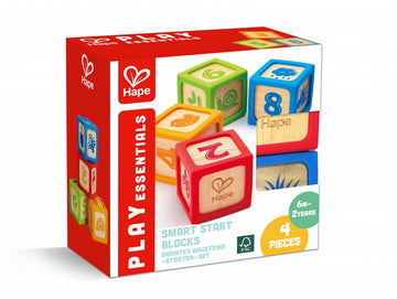 Hape Play Essentials Smart Start Blocks | Wooden Baby Learning Blocks