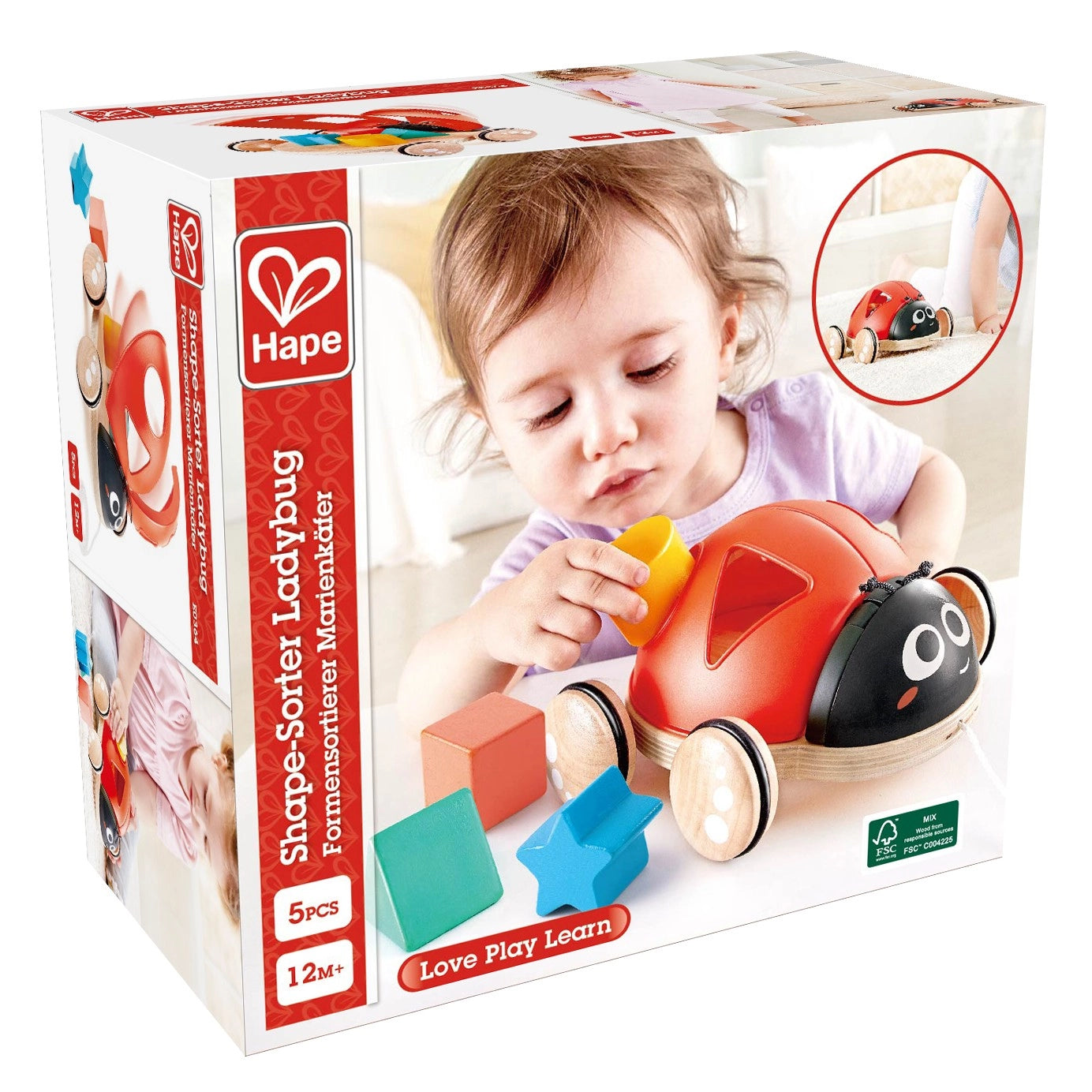 Shape-Sorter Ladybug Pull-Along Toy