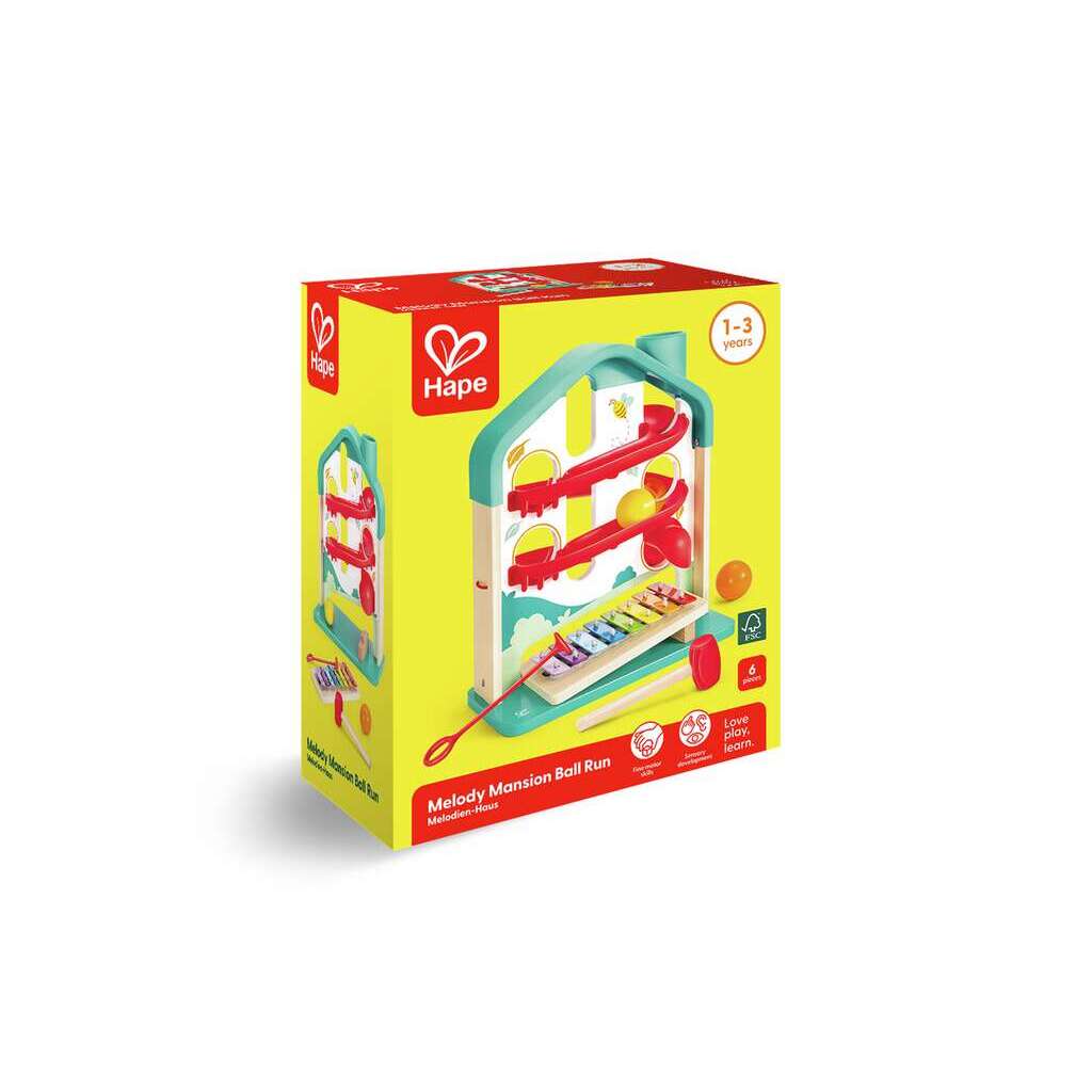 Hape Melody Mansion Ball Run – Musical Marble Run Toy