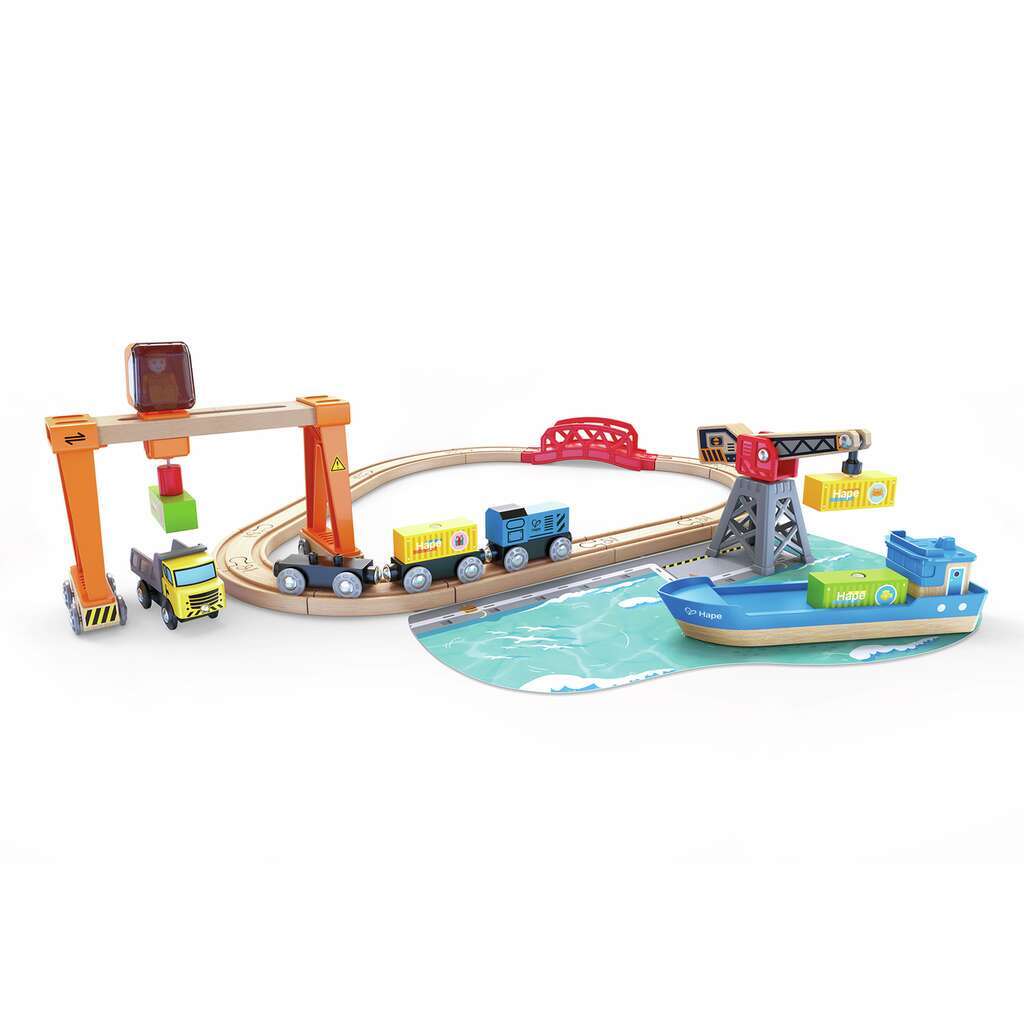 Hape Lift & Load Harbour Train Set