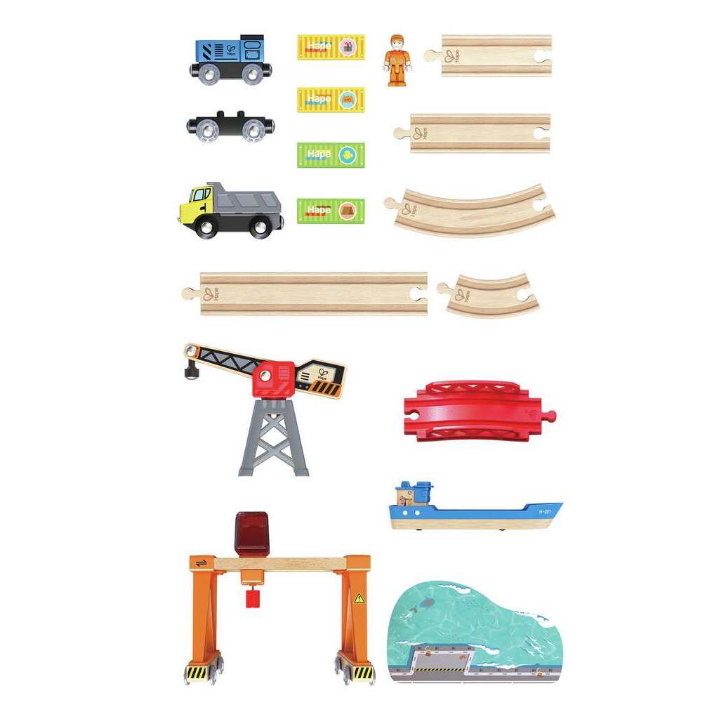 Hape Lift & Load Harbour Train Set