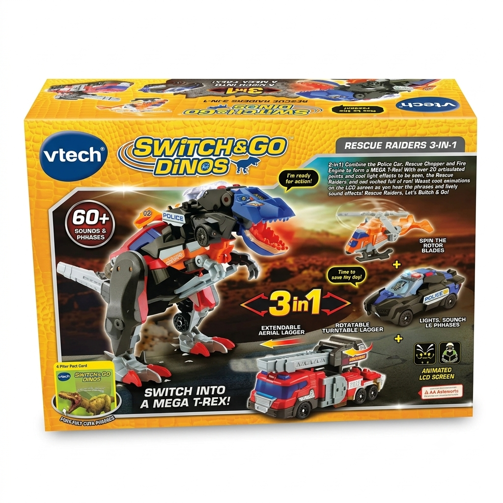 Switch & Go Dinos Rescue Raiders 3-in-1