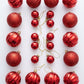 Red Christmas Tree Ornaments and Decorative Baubles Set