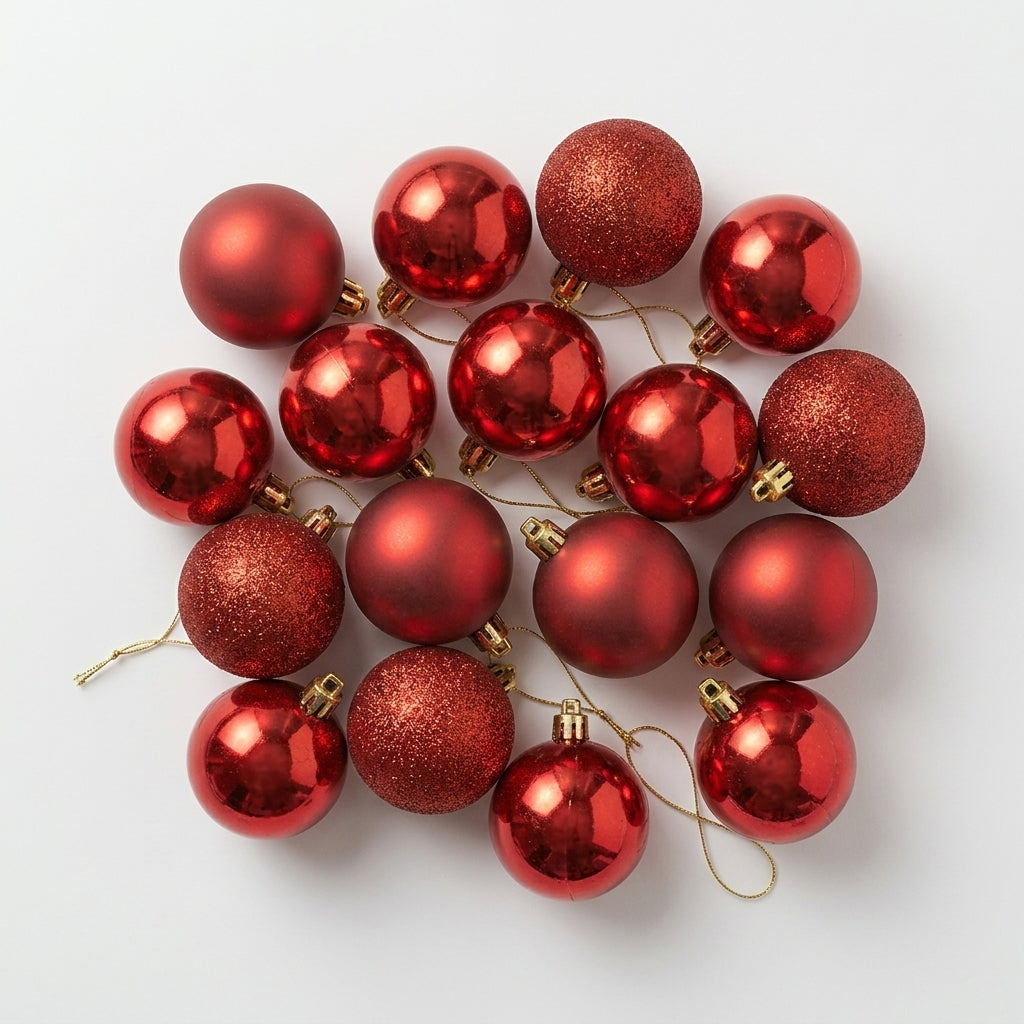 16-Piece Red Christmas Ball Ornaments