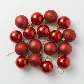 16-Piece Red Christmas Ball Ornaments