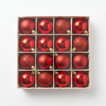16-Piece Red Christmas Ball Ornaments