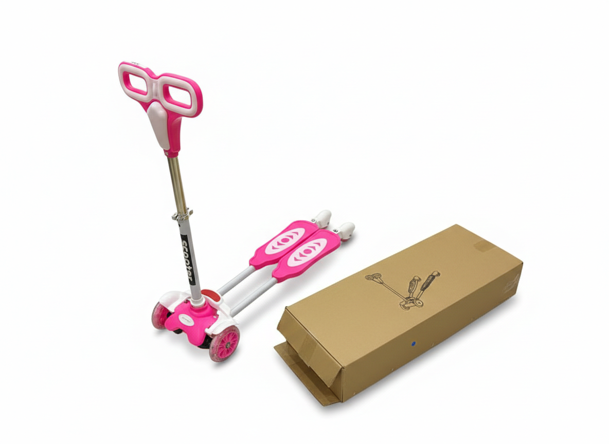 4 Wheel Plastic Scooter With Music & Light