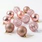 Rose Gold and Blush Pink Christmas Tree Baubles Set