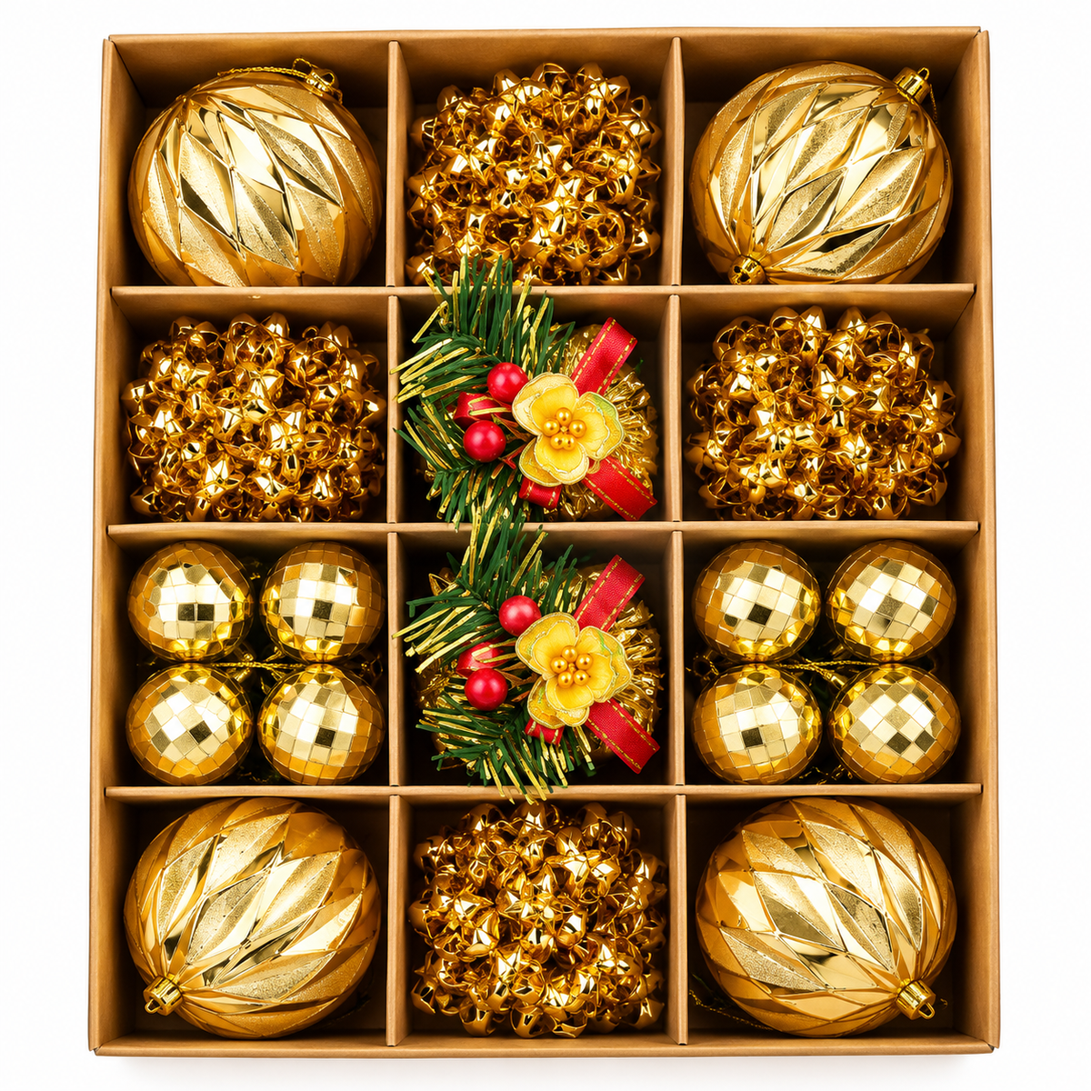 Christmas Tree Ornaments and Baubles Set