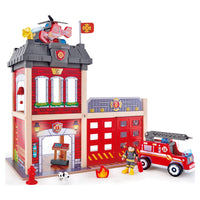 
              Hape City Fire Station Wooden Playset with Fire Engine & Helicopter
            