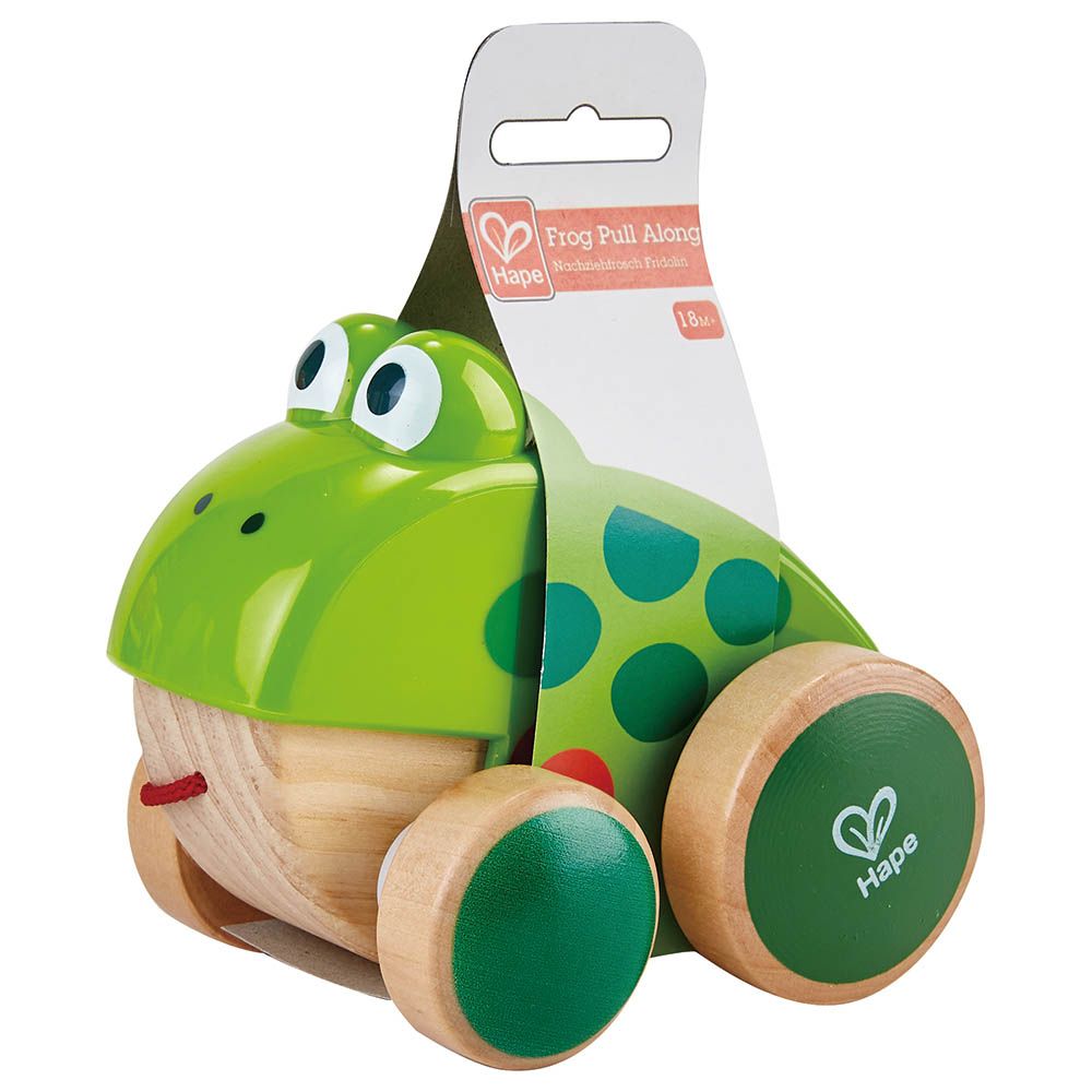 Hape Frog Pull-Along wooden toddler toy