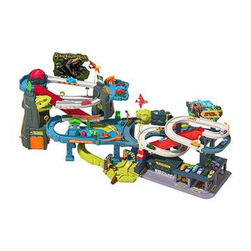 Homkey 2-in-1 Dinosaur Urban Overpass Track and Dinosaur Volcano Eruption Adventure playset.