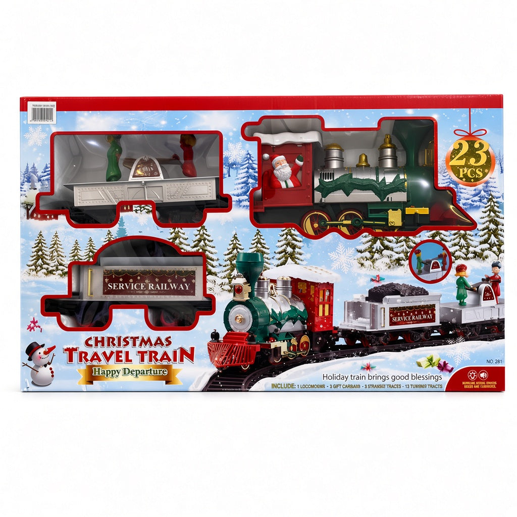 23-Piece Christmas Travel Train Set with Lights & Music