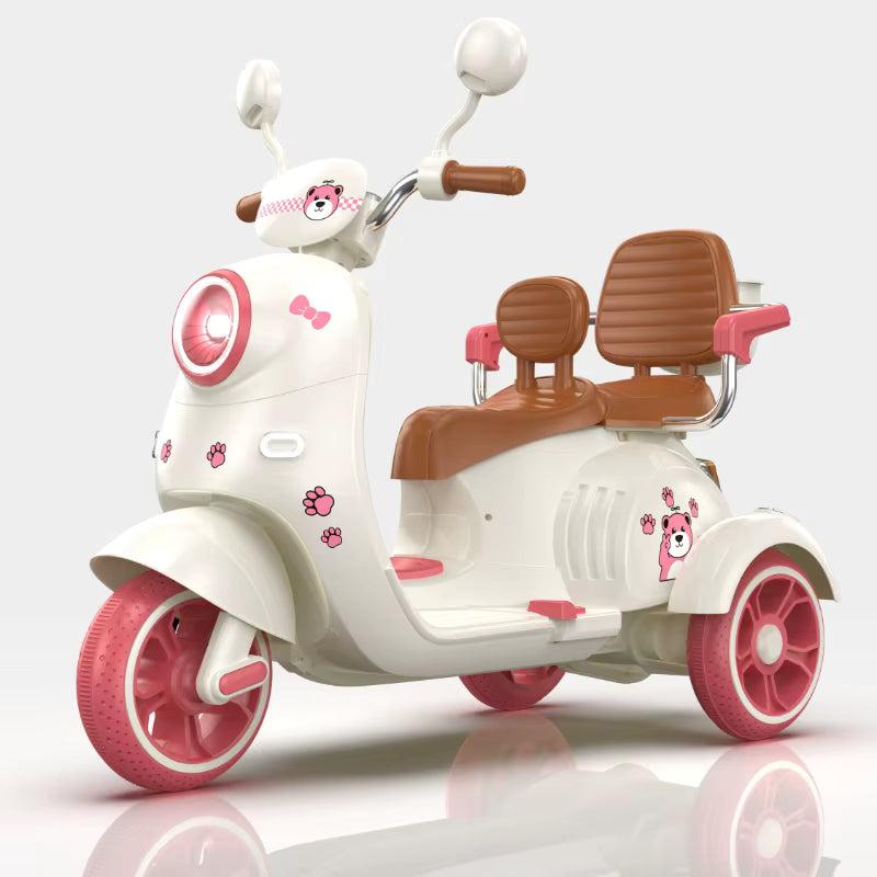 Kids Electric Ride-On Scooter with Backrest