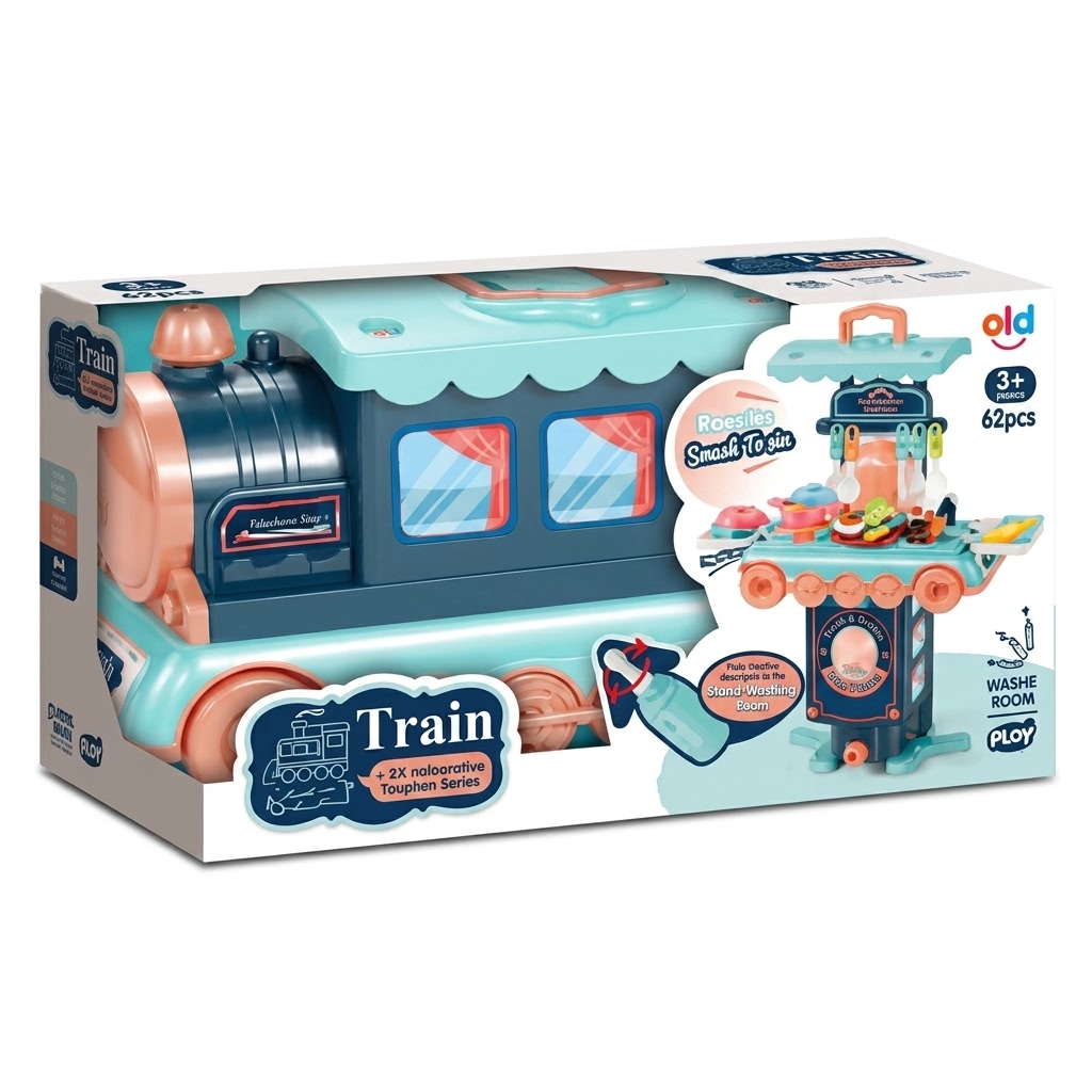 2-in-1 Train Kitchen Playset
