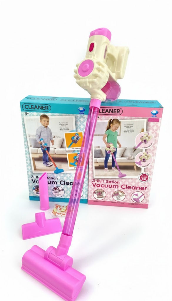 Battery-Operated Toy Vacuum Cleaner – 3-in-1 Cleaning Fun for Kids