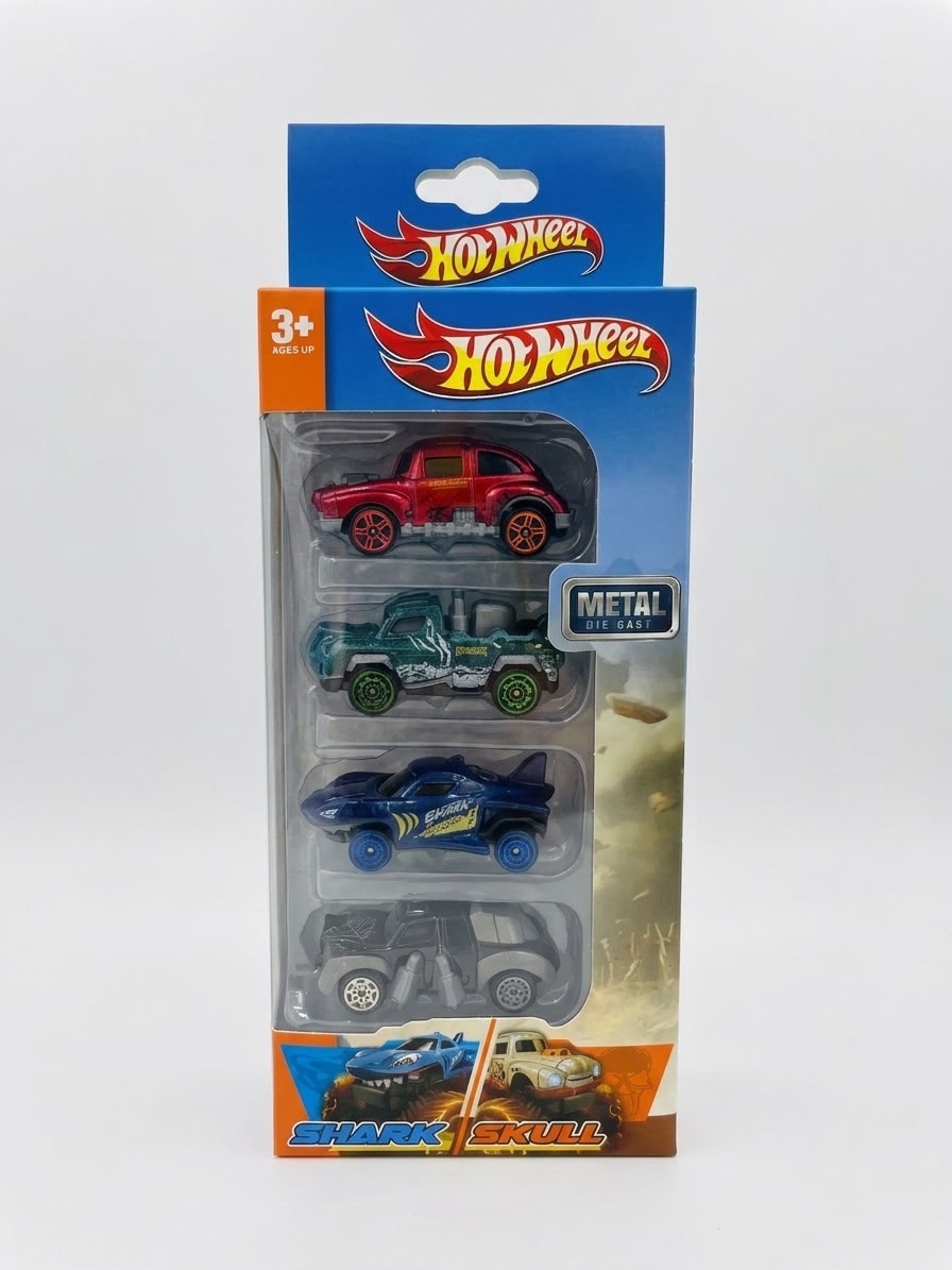 Hot Wheels Metal Die-Cast "Shark &amp; Skull" Series (4-Pack)