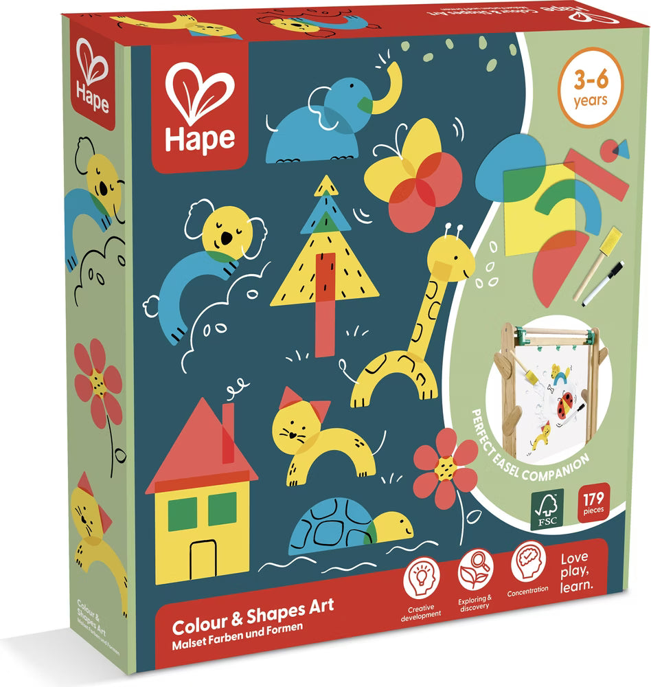 Hape Colour & Shapes Art Set – Creative Learning Art Kit for Kids